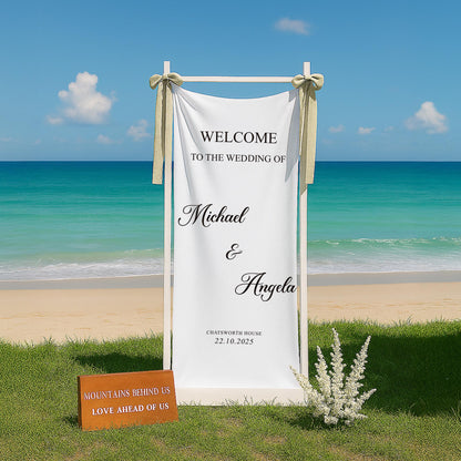 Custom Wedding Sign, Fabric Wedding Sign, Custom Wedding ceremony, Wedding Banner, Wedding Decoration, Engagement Party Sign, Ceremony Sign