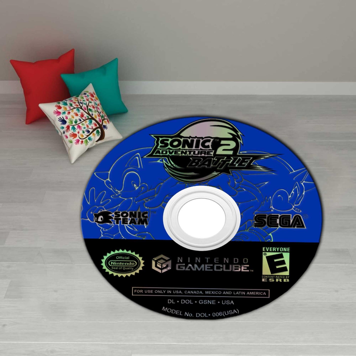Shadow the Hedgehog Carpet, Soft round sonic gamecube rug, sonic fan gift, Sonic gift, Video game gift idea, Sonic Adventure, custom CD rug