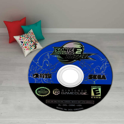 Shadow the Hedgehog Carpet, Soft round sonic gamecube rug, sonic fan gift, Sonic gift, Video game gift idea, Sonic Adventure, custom CD rug