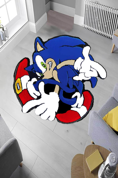 Shadow the Hedgehog Carpet, Soft round sonic gamecube rug, sonic fan gift, Sonic gift, Video game gift idea, Sonic Adventure, custom CD rug