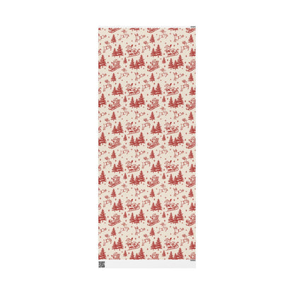 Retro Santa and Deers Christmas wrapping paper Unique Vintage Christmas Wrapping Paper Roll, Holiday Gift Wrap with Retro groovy Design