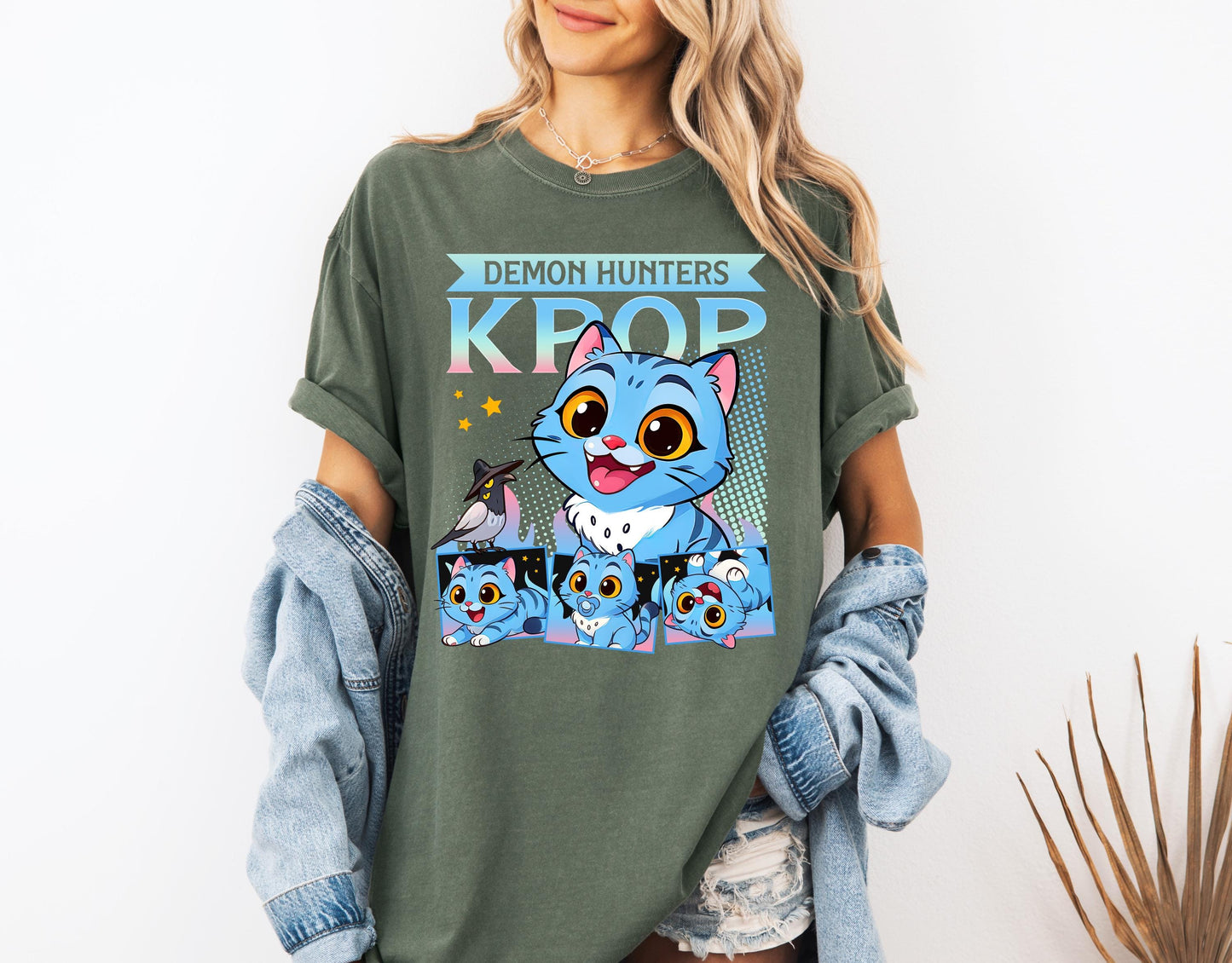 Kpop Demon Hunters Tiger Comfort Colors Shirt, Demon Hunter Tiger Tee, Kpop Huntrix Pin Shirt, Jinu Manga Shirt, Saja Girls Fan, Anime Shirt