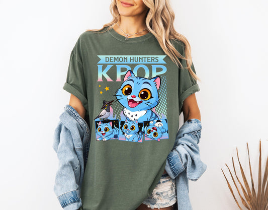 Kpop Demon Hunters Tiger Comfort Colors Shirt, Demon Hunter Tiger Tee, Kpop Huntrix Pin Shirt, Jinu Manga Shirt, Saja Girls Fan, Anime Shirt
