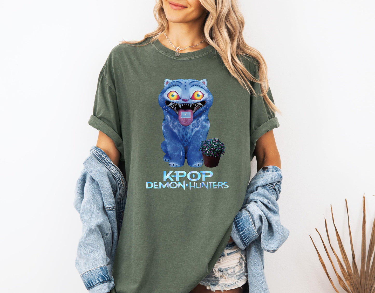 Kpop Demon Hunters Tiger Comfort Colors Shirt, Demon Hunter Tiger Tee, Kpop Huntrix Pin Shirt, Jinu Manga Shirt, Saja Girls Fan, Anime Shirt