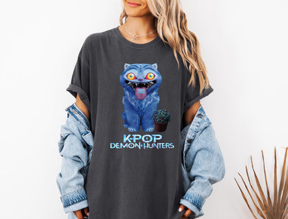 Kpop Demon Hunters Tiger Comfort Colors Shirt, Demon Hunter Tiger Tee, Kpop Huntrix Pin Shirt, Jinu Manga Shirt, Saja Girls Fan, Anime Shirt