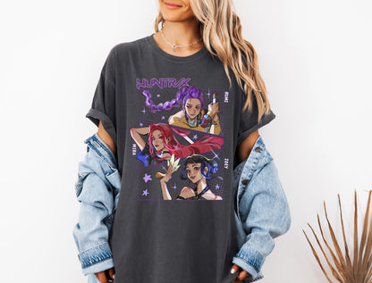 Huntrix Girls Shirt,Kpop Demon Hunters T-shirt,Vintage Huntrix Shirt,Huntrix Fan Shirt Gift,Rumi Zoey Mira Graphic Shirt,Kpop Huntrix