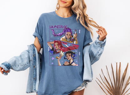 Huntrix Girls Shirt,Kpop Demon Hunters T-shirt,Vintage Huntrix Shirt,Huntrix Fan Shirt Gift,Rumi Zoey Mira Graphic Shirt,Kpop Huntrix