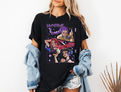 Huntrix Girls Shirt,Kpop Demon Hunters T-shirt,Vintage Huntrix Shirt,Huntrix Fan Shirt Gift,Rumi Zoey Mira Graphic Shirt,Kpop Huntrix