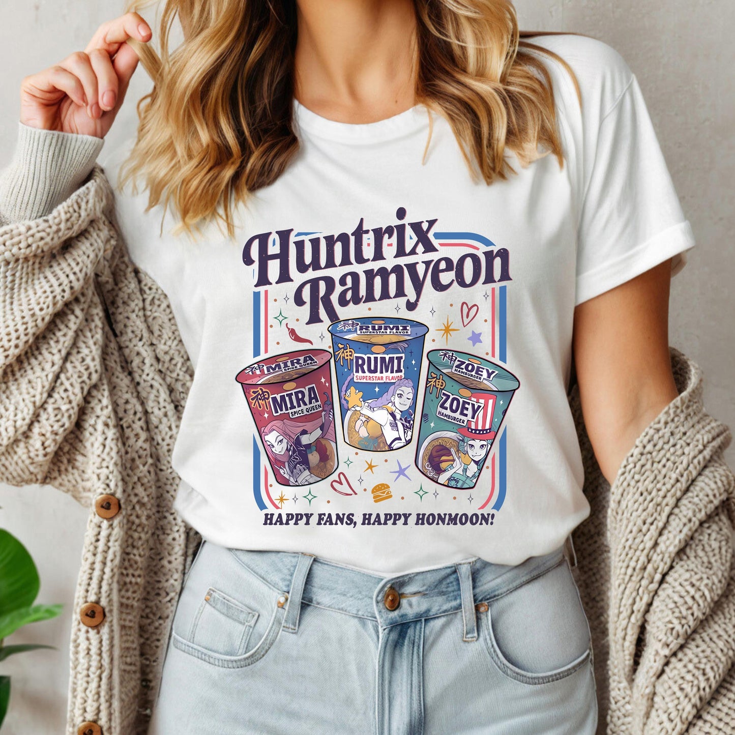 Kpop Demon Hunters Shirt, Huntrix Girl T-Shirt, Kpop idol group Shirt, Mira, Rumi, Joey Shirt,Demon Hunter Merch, Gift for Huntrix fan Shirt