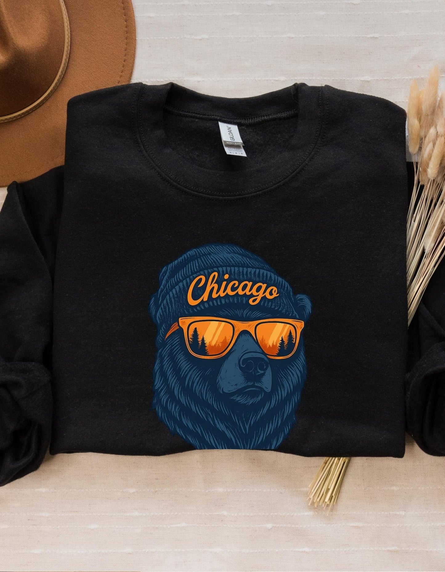 Chicago Bears Sweatshirt - Gildan Football Crewneck