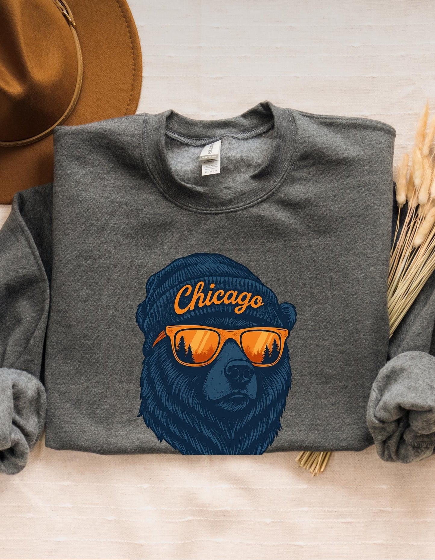 Chicago Bears Sweatshirt - Gildan Football Crewneck