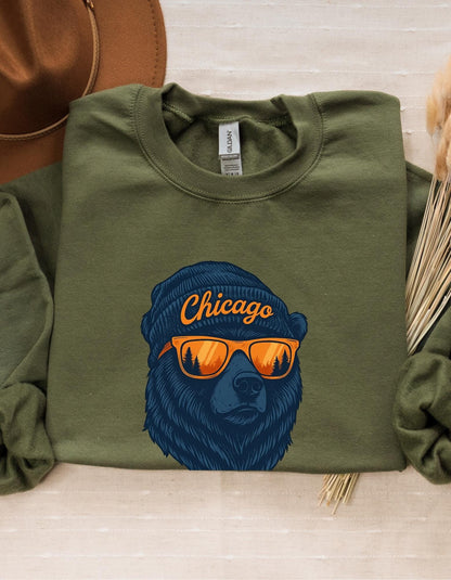 Chicago Bears Sweatshirt - Gildan Football Crewneck
