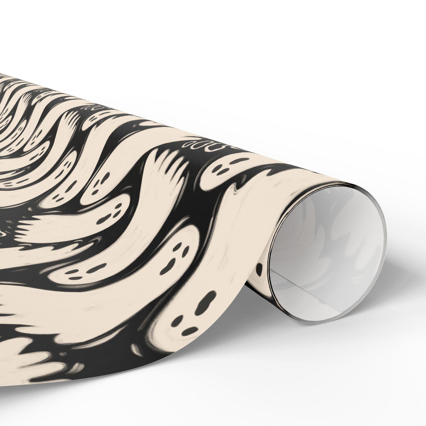 Spooky Halloween Wrapping Paper Roll, Cute Ghosts Gift Wrap, Custom Trick or Treat Packaging for October Gifts