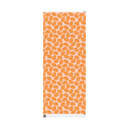 Vintage Halloween Wrapping Paper Roll, Fall Gift Wrap with Retro Cute Pumpkins for Themed Fall October Parties