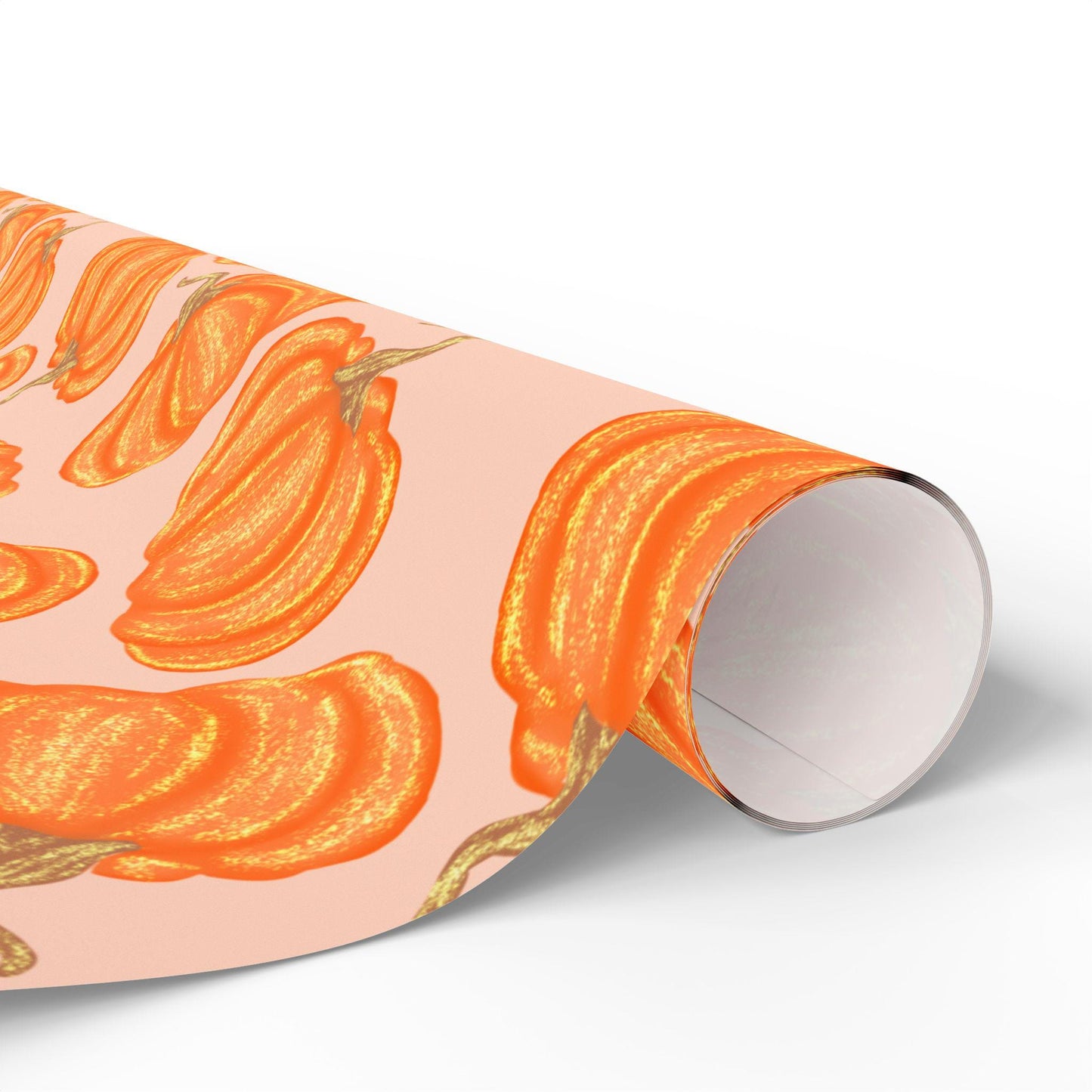 Vintage Halloween Wrapping Paper Roll, Fall Gift Wrap with Retro Cute Pumpkins for Themed Fall October Parties