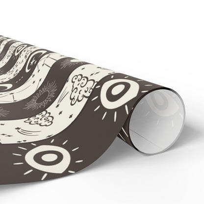 Spooky Halloween Dark Wrapping Paper Roll, Witchy Goth Gift Wrap, Custom Trick or Treat Packaging for October Gifts