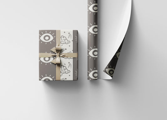 Spooky Halloween Dark Wrapping Paper Roll, Witchy Goth Gift Wrap, Custom Trick or Treat Packaging for October Gifts