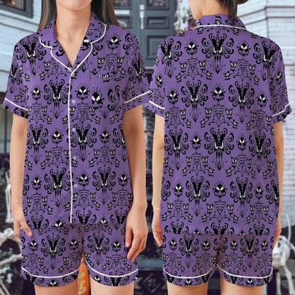 Retro The Haunted Mansion Pajama Set, Madam Leota Hitchhiking Ghosts Sleepwear, The Hatbox Ghost Pjs, Welcome Foolish Mortals Loungewear Set