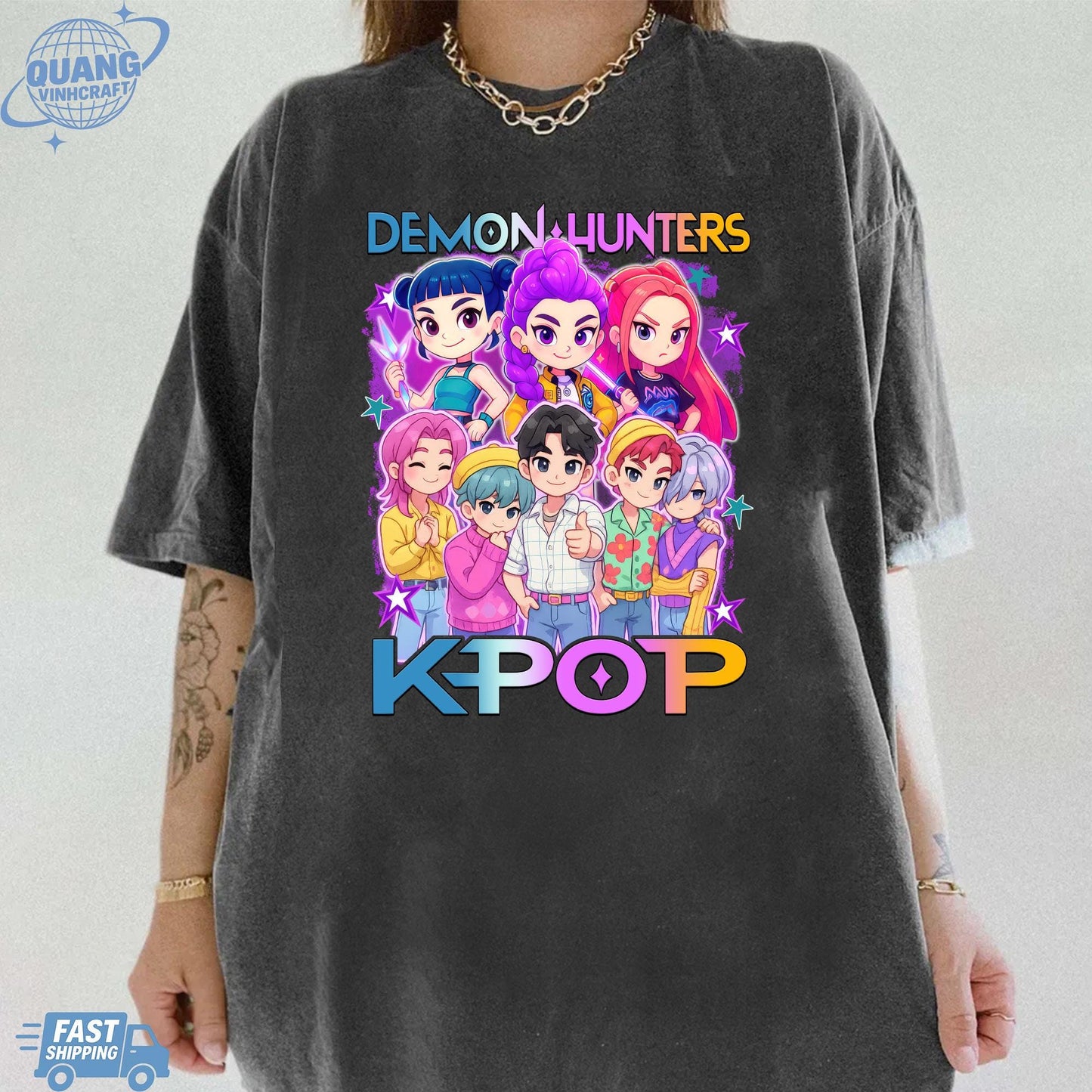 Kpop Huntrix Shirt, Kpop Demon Hunters Shirt, Kpop Huntrix Tee, Mira, Rumi, Zoey, Derpy Tiger Tee, Gift for Huntrix fans, Saja Boys Fans