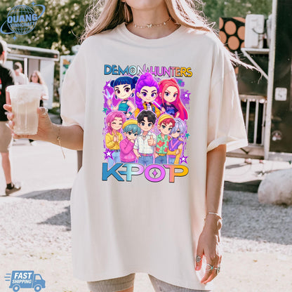Kpop Huntrix Shirt, Kpop Demon Hunters Shirt, Kpop Huntrix Tee, Mira, Rumi, Zoey, Derpy Tiger Tee, Gift for Huntrix fans, Saja Boys Fans