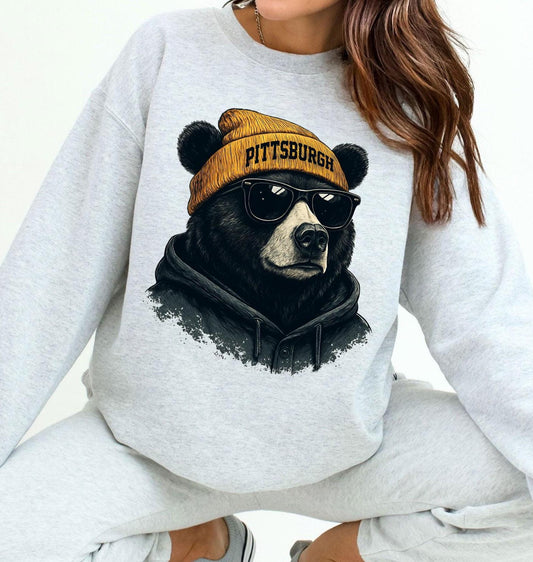 Graphic Pittsburgh Mascot Football Sweatshirt, Game Day Gift Shirt, Pittsburgh Football Fan Tee, Retro Pittsburgh Team, Sport Mascot Gifts