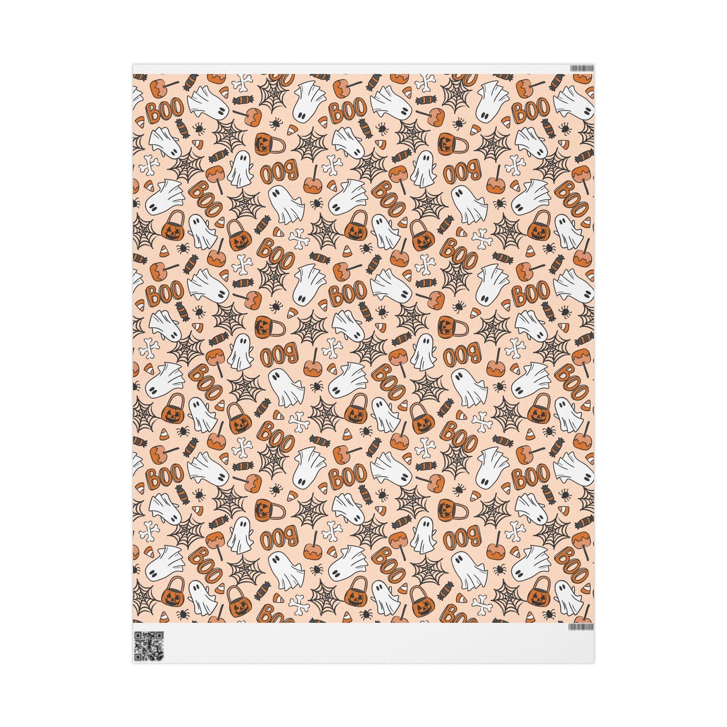 Halloween Wrapping Paper with Ghosts and Pumpkins, Spooky Gift Wrap Roll for Kids Halloween Party Favors