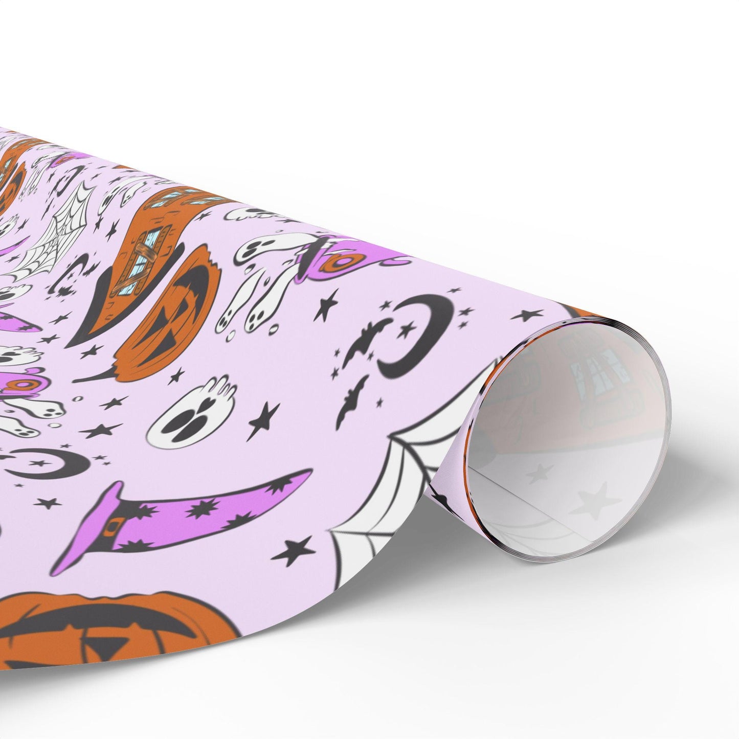 Cute Halloween Wrapping Paper Roll, Fun and Spooky Gift Wrap with Pumpkins, Ghosts  for Kids Gifts and Party Favors