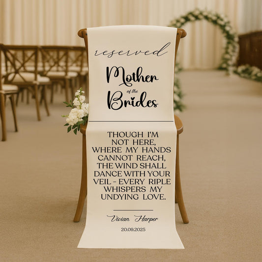 Wedding Memorial Reserved Sign, Personalized Memorial Sign, Wedding Remembrance Sign, Memorial Wedding Sign Fabric, Memory Chair Sign