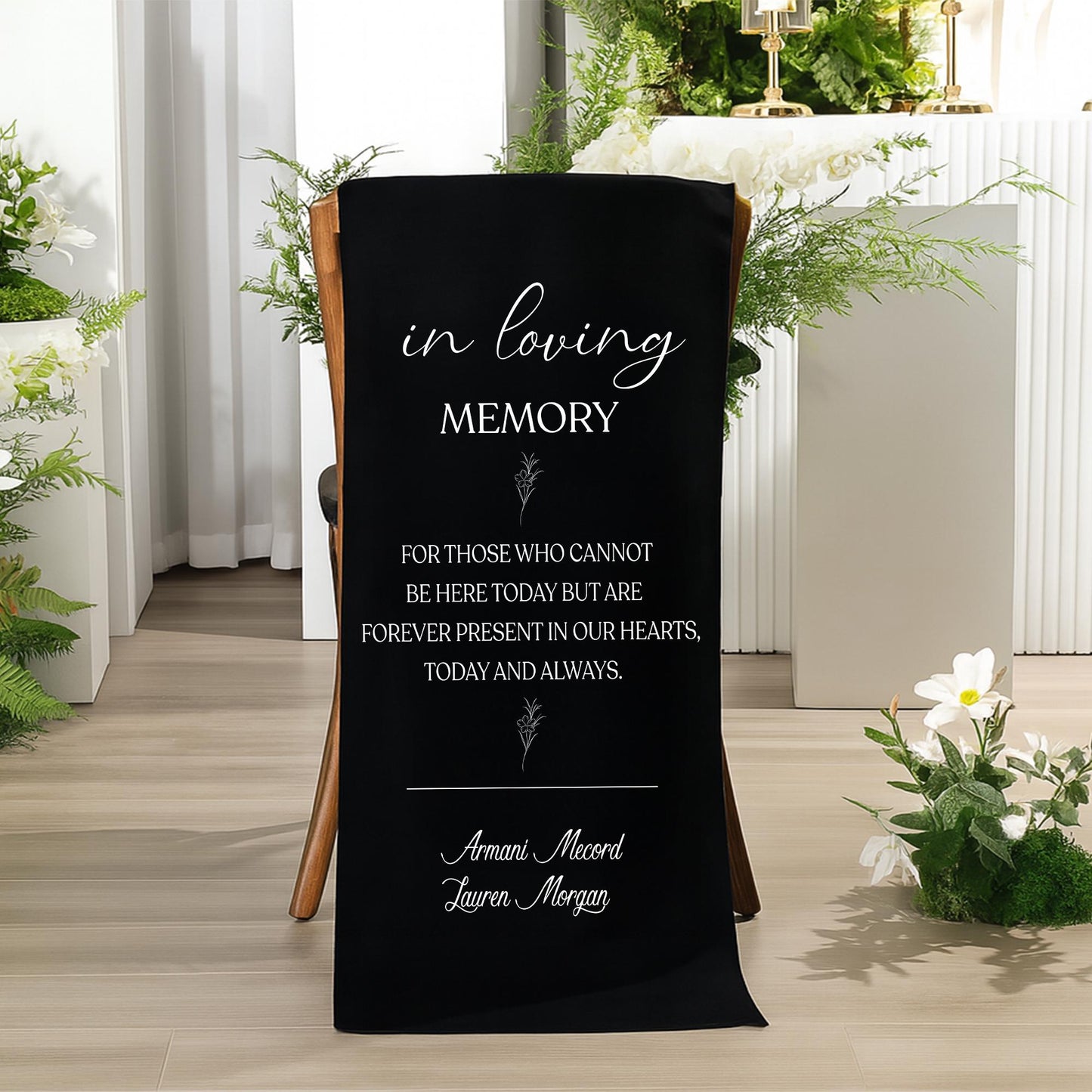 Personalized Wedding Memorial Banner – Reserved Chair Sign for Lost Loved Ones Ceremony Tribute, Memorial Seat Banner for Loved Ones