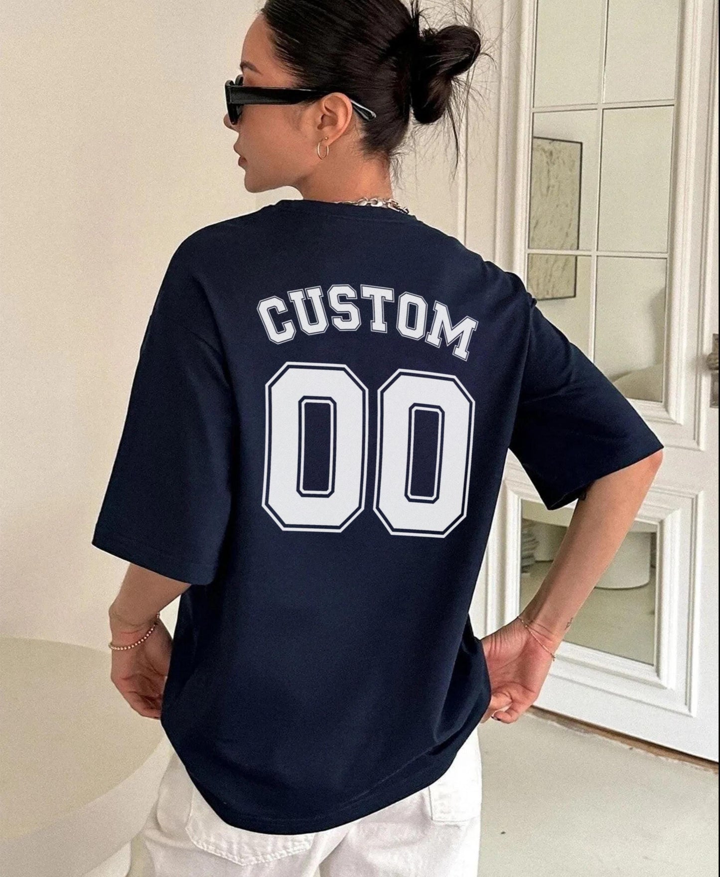 Custom Jersey Style Number and Name Unisex Tshirt