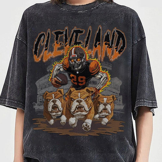 Cleveland Football Skull Vintage Shirt