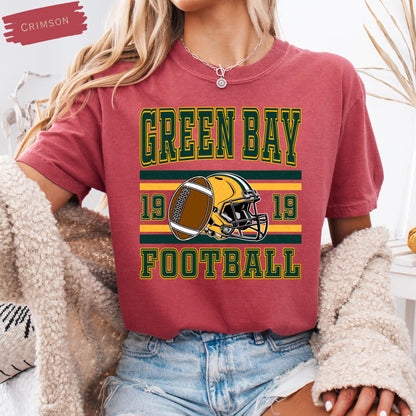 Comfort Colors Green Bay Football T-Shirt, Unisex Football Shirt, Green Bay Football Tee, Game Day T-Shirt, Green Bay Sports Gear Shirt