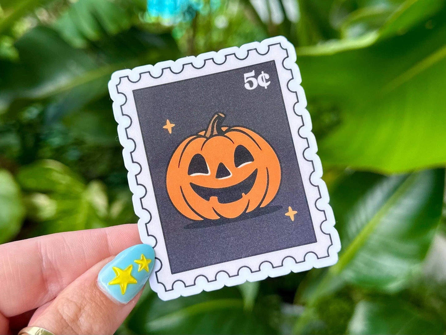 Pumpkin Stamp Waterproof Sticker, Handdrawn Art, Bestfriend Gifts, Positivity, Halloween, Fall, Girly Spooky, Pumpkin, Autumn