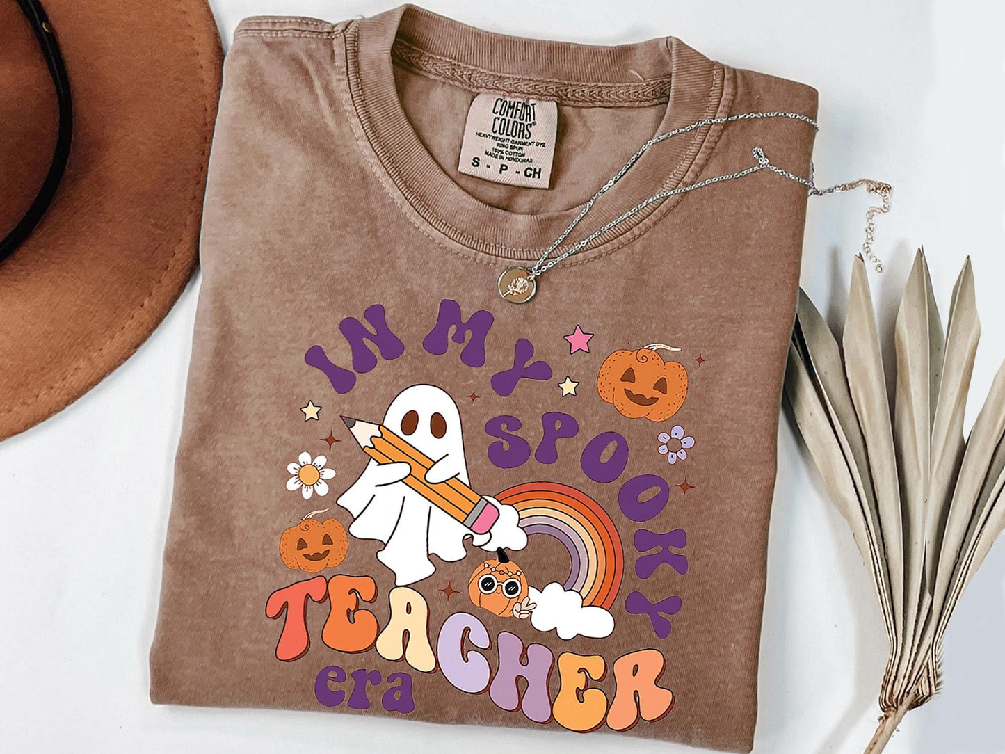 Comfort Colors® Halloween Teacher Shirts, Cute Ghost Teacher Halloween Shirt, Spooky Teacher Tshirt, Halloween Shirt, Fall Teacher Shirt