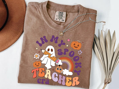 Comfort Colors® Halloween Teacher Shirts, Cute Ghost Teacher Halloween Shirt, Spooky Teacher Tshirt, Halloween Shirt, Fall Teacher Shirt