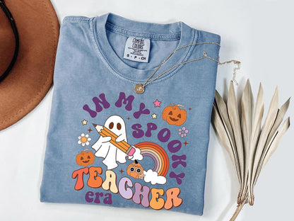 Comfort Colors® Halloween Teacher Shirts, Cute Ghost Teacher Halloween Shirt, Spooky Teacher Tshirt, Halloween Shirt, Fall Teacher Shirt