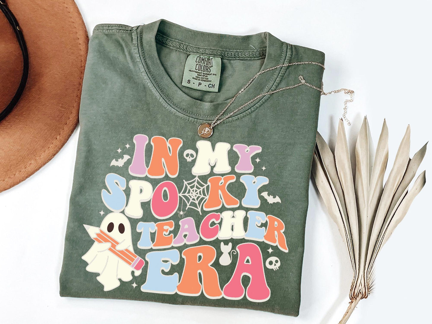 Comfort Colors® Halloween Teacher Shirts, Cute Ghost Teacher Halloween Shirt, Spooky Teacher Tshirt, Halloween Shirt, Fall Teacher Shirt