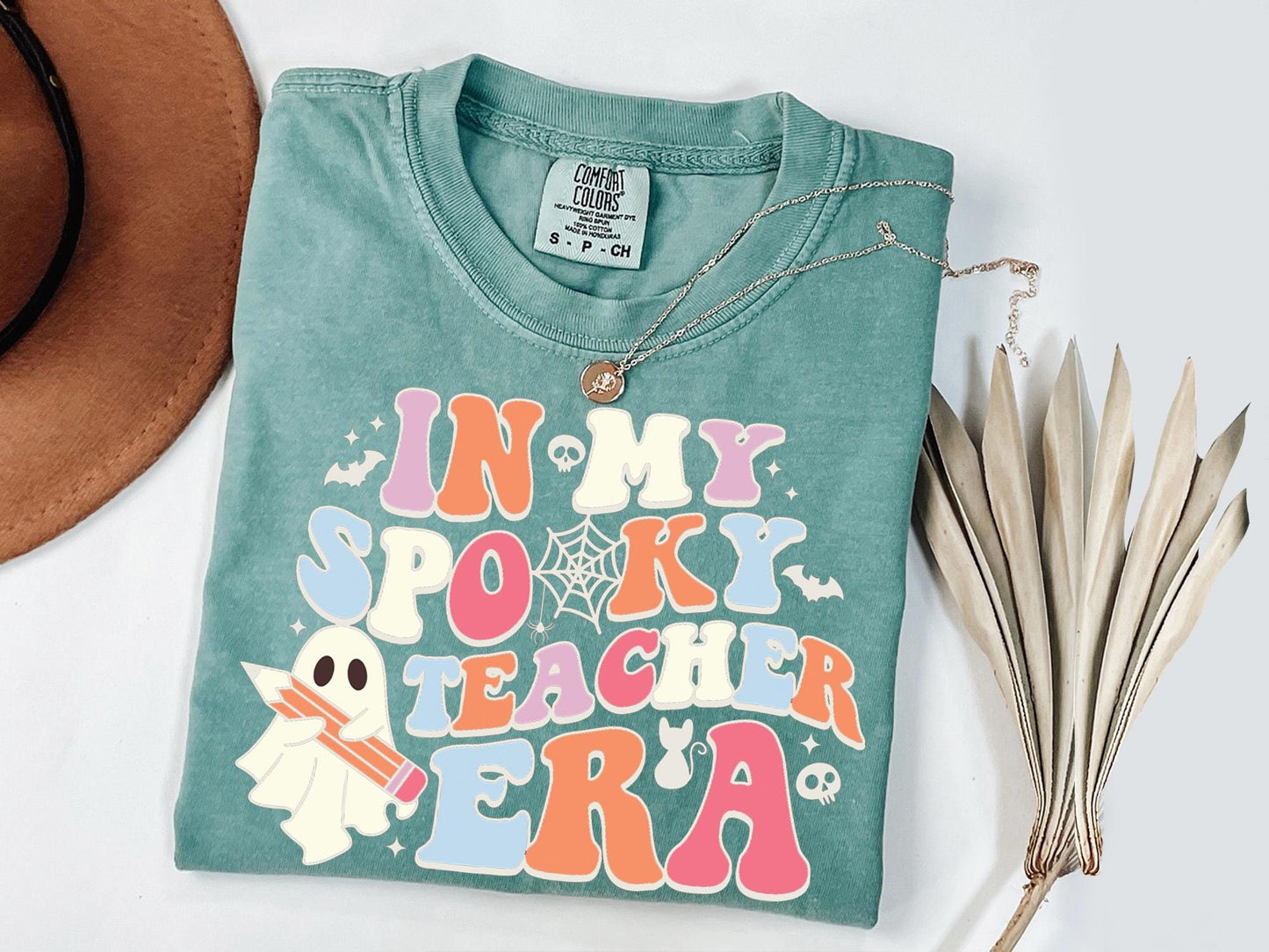 Comfort Colors® Halloween Teacher Shirts, Cute Ghost Teacher Halloween Shirt, Spooky Teacher Tshirt, Halloween Shirt, Fall Teacher Shirt