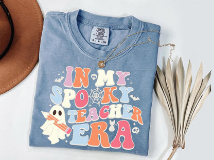 Comfort Colors® Halloween Teacher Shirts, Cute Ghost Teacher Halloween Shirt, Spooky Teacher Tshirt, Halloween Shirt, Fall Teacher Shirt