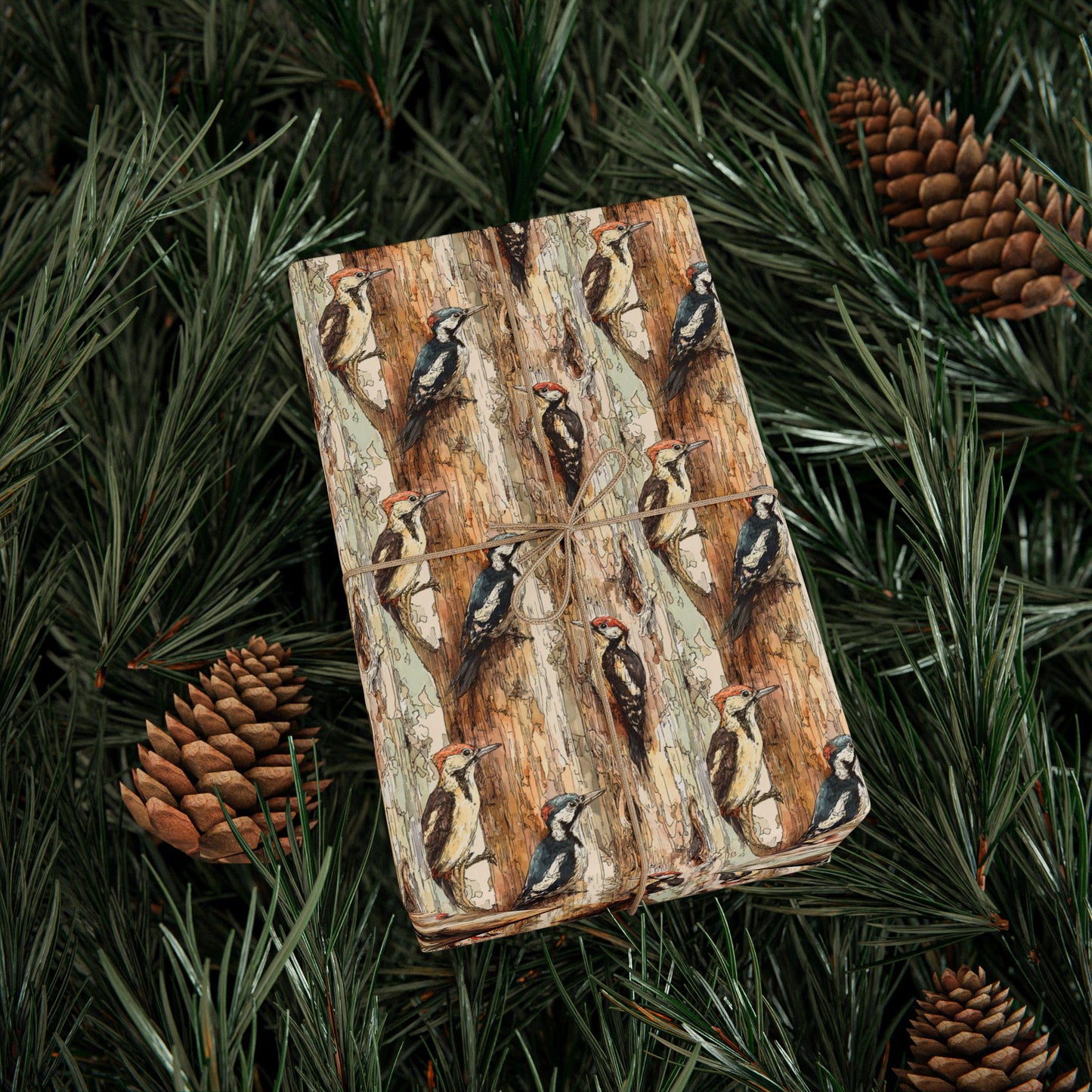 Bird Watching Wrapping Paper Roll, Gift Wrap for Wildlife Lovers with Woodland Bird Illustrations #28