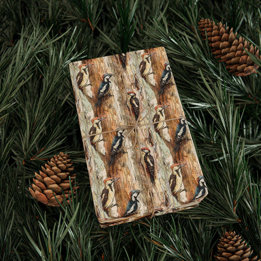 Bird Watching Wrapping Paper Roll, Gift Wrap for Wildlife Lovers with Woodland Bird Illustrations #28