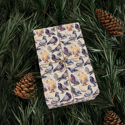 Bird Watching Wrapping Paper Roll, Nature Gift Wrap with Forest Birds for Ornithologists and Outdoor Lovers #16