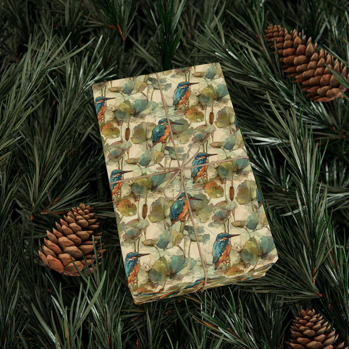 Bird Watching Wrapping Paper Roll, Gift Wrap for Ornithologists and Nature Enthusiasts with Birds and Leaves #13