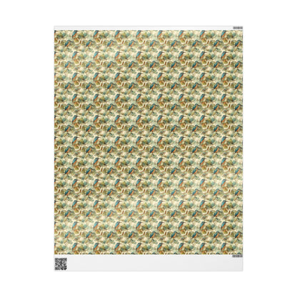 Bird Watching Wrapping Paper Roll, Gift Wrap for Ornithologists and Nature Enthusiasts with Birds and Leaves #13