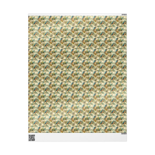 Bird Watching Wrapping Paper Roll, Gift Wrap for Ornithologists and Nature Enthusiasts with Birds and Leaves #13