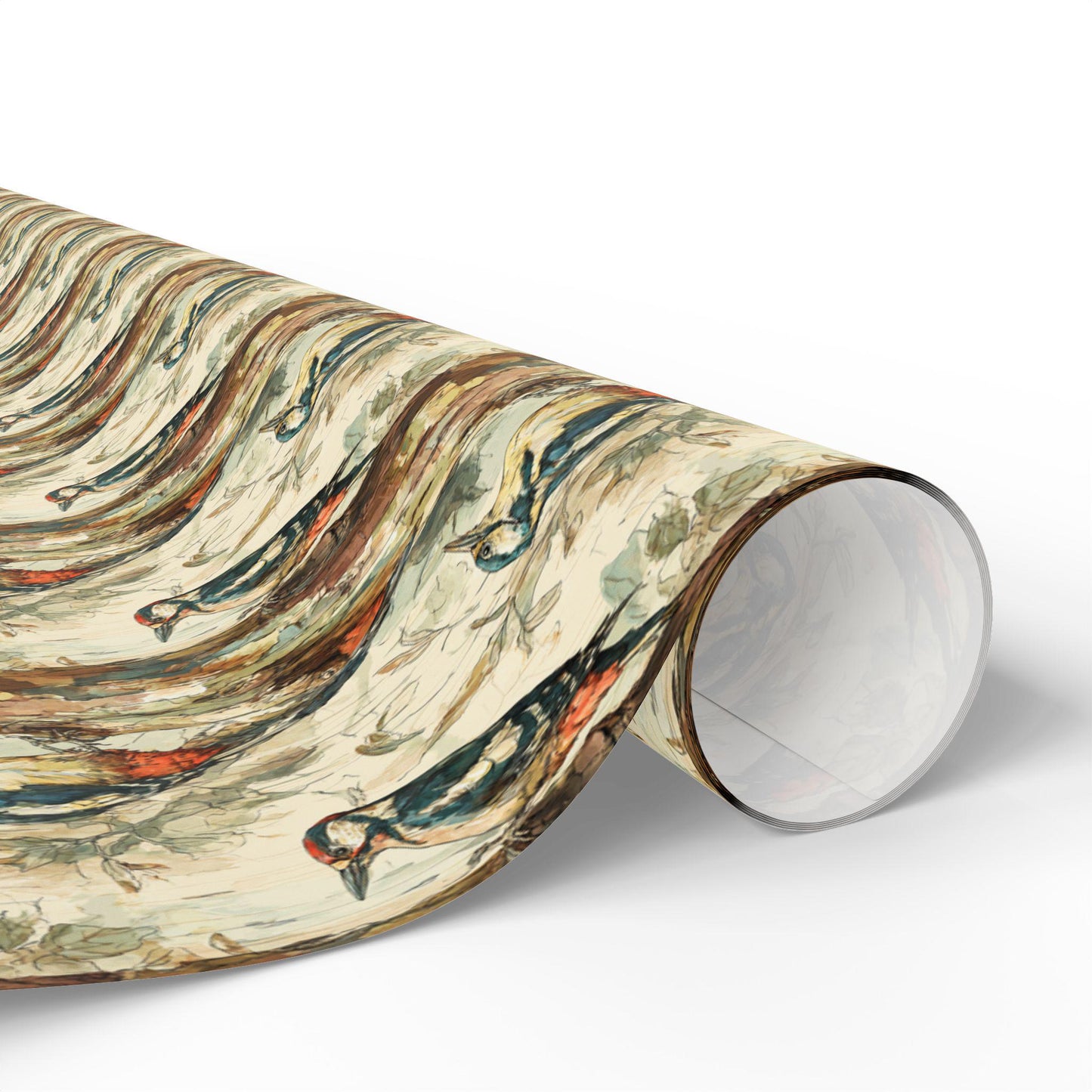 Bird Gift Wrap Roll with Binoculars and Feathers, Wrapping Paper for Nature Walkers and Bird Watchers #29