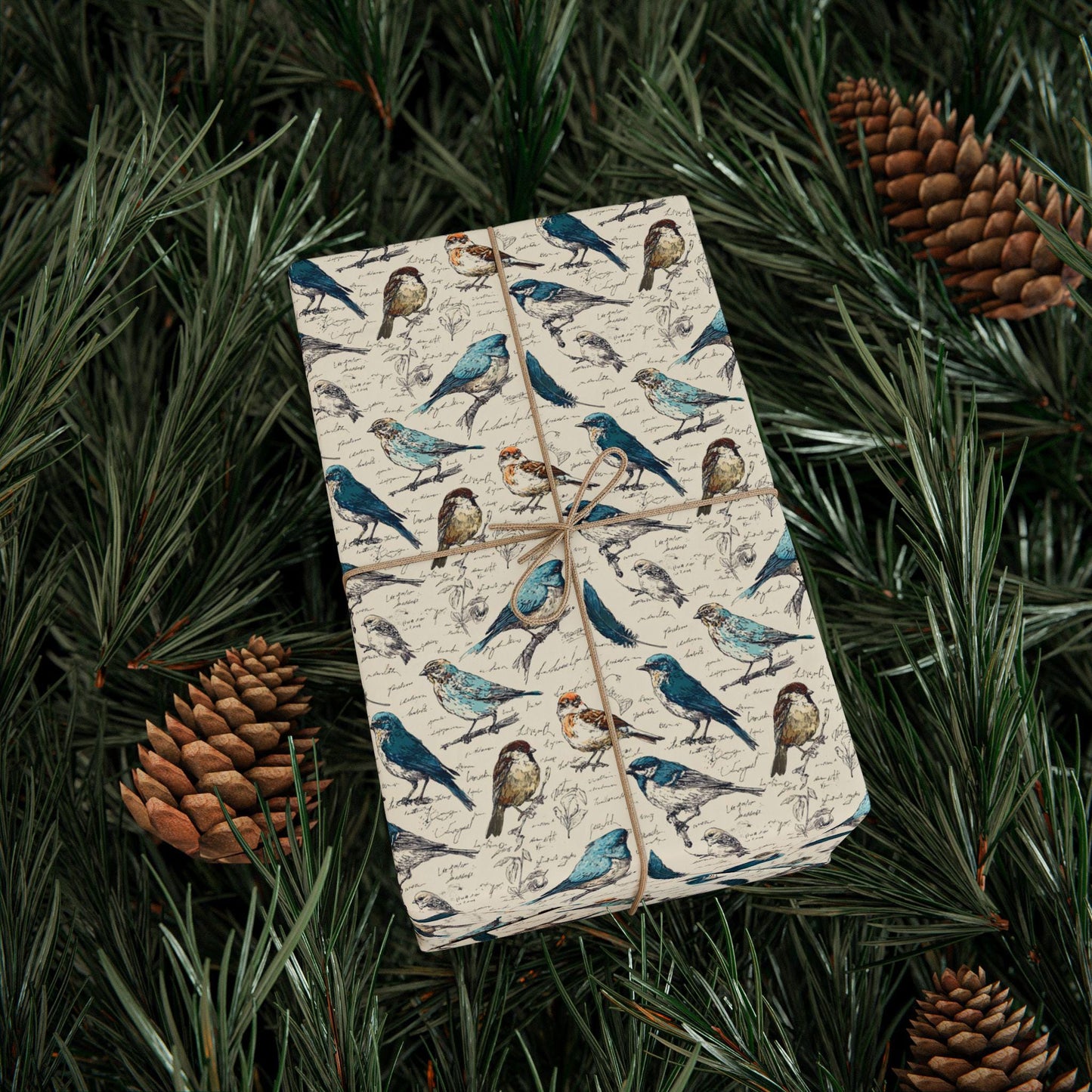 Bird Lover Gift Wrap for Bird Watching Fans, Beautiful Wrapping Paper with Watercolor Birds, Nature Inspired Gift Packaging #5
