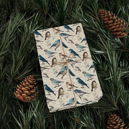 Bird Lover Gift Wrap for Bird Watching Fans, Beautiful Wrapping Paper with Watercolor Birds, Nature Inspired Gift Packaging #5