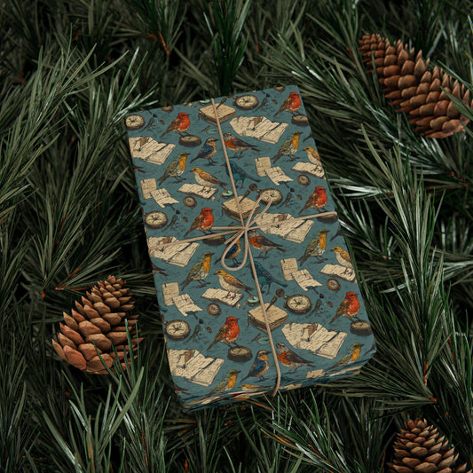 Owls Bird Watching Theme Gift Wrap for Outdoor Lovers, Wrapping Paper with Birds and Leaves, Perfect for Birdwatchers and Nature Gifts #10