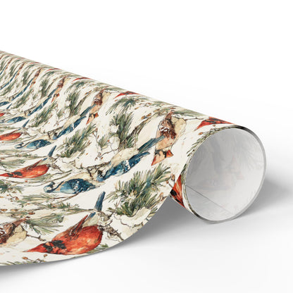 Nature Bird Watching Wrapping Paper for Birders and Wildlife Fans, Unique Gift Wrap with Songbirds and Forest Inspired Prints #3
